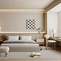 Modern Bedroom Interior Design With Bedside Tables Geometric Wall Art And Neutral Rug