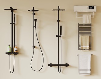 Modern Shower Combination Shower Towel Rack 3d model