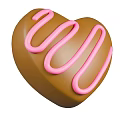 Heart Shaped Chocolate Dessert Decorated With Pink Swirl Frosting Design