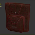 Red Leather Travel Bag With Double Pockets Button Closure And Classic Stitching Detail