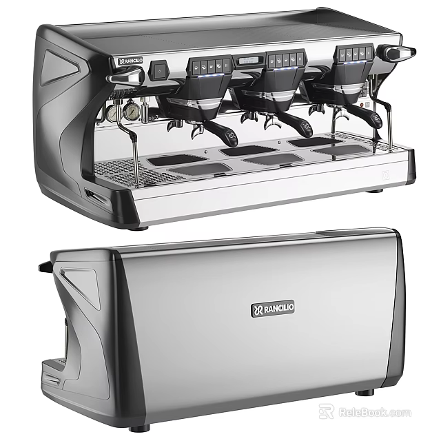 Modern Stainless Steel Coffee Machine As Professional Kitchen Appliance With Sleek Design 3d model 