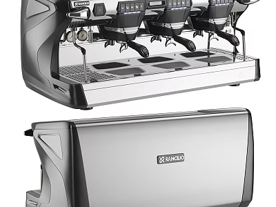 Modern Stainless Steel Coffee Machine As Professional Kitchen Appliance With Sleek Design 3d model