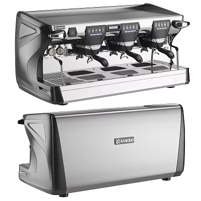 Modern Stainless Steel Coffee Machine As Professional Kitchen Appliance With Sleek Design 3d model