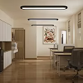 Modern Public Office Space Interior With Wooden Desks Black Chairs Windows And Glass Door
