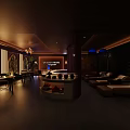Luxury Spa Lounge Interior With Comfortable Loungers Greenery Wall And Warm Lighting Decorative Art