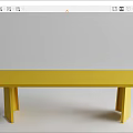 Yellow Modern Dining Table With Minimalist Design And Long Sleek Structure 3d model