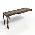 Natural Rustic Wooden Long Table With Visible Wood Grain And Sturdy Legs