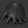 Silver Textured Leather Gloves With Striped Design For Daily Household Use