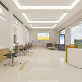 China Minsheng Bank ADC Lobby Interior With Counter Chairs White Floor And Ceiling Lights