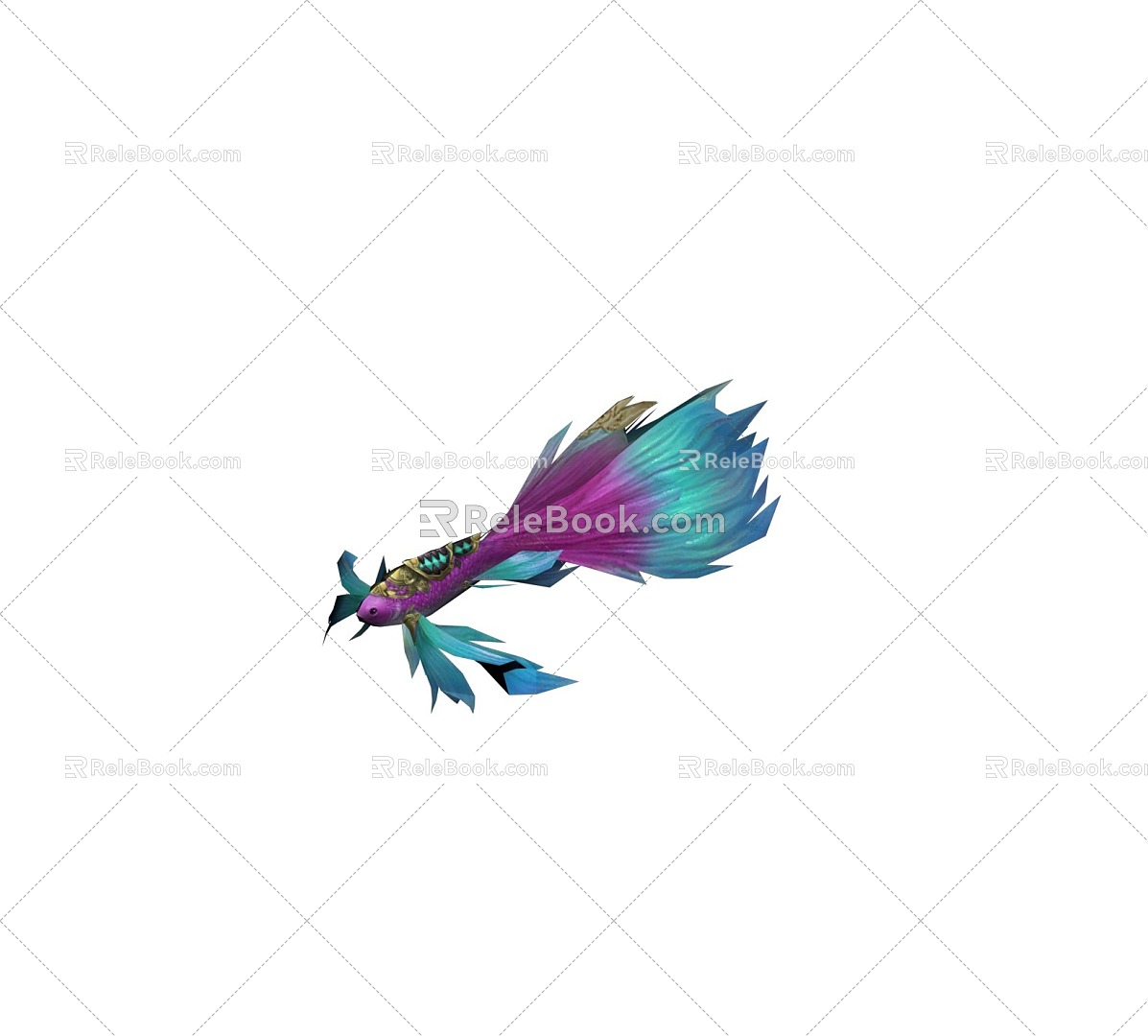 Hand-painted goldfish mount with animation multicolored goldfish 2015252502 3d model