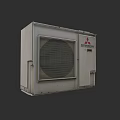 Mitsubishi Air Conditioner Fan Outdoor Unit With White Exterior Grille Design