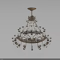 Classic Elegant Chandelier Furniture With Metal Frame Candle Shaped Holders And Ornamental Design