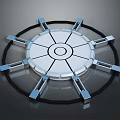 Circular Mechanical Device With Metal Arms And Central Component Design 3d model