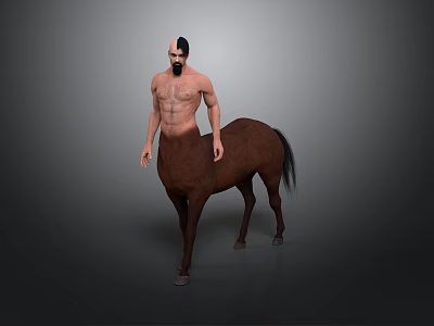 Mythical Centaur Creature With Muscular Male Torso And Brown Horse Body 3d model