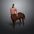 Mythical Centaur Creature With Muscular Male Torso And Brown Horse Body