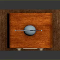 Vintage Orange Television With Antenna And Green Screen On Wooden Table