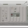 Modern White Wine Cabinet Design With Multiple Storage Shelves Decorative Vases And Photo Frames