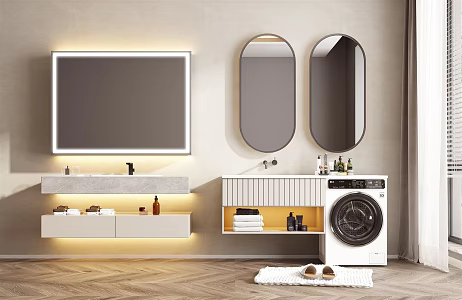 modern sink bathroom cabinet 3d model