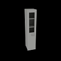 Modern White Tall Cabinet With Glass Door Storage And Drawer Design For Home