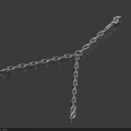 Silver Chain Crossed On Dark Blue Background With Link Structure And Small Loop 3d model