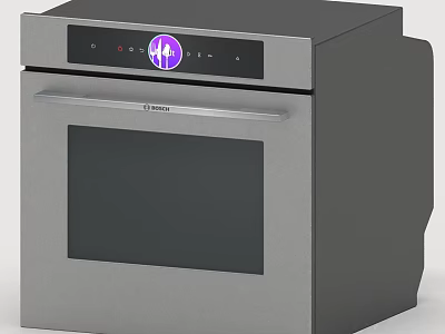 Modern Stainless Steel Kitchen Oven With Digital Display And Glass Door 3d model