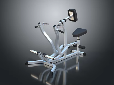 Professional Seated Row Strength Training Equipment With Metal Frame Black Seat Backrest And Handles 3d model