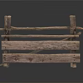 Rustic Wooden Fence Structure With Natural Logs And Planks For Garden