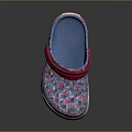 Comfortable Blue Casual Slippers With Pink Floral Print Red Strap White Sole