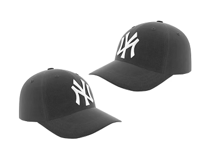 Black NY Logo Baseball Caps With White Emblem For Casual Daily Wear 3d model