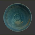 Turquoise Ceramic Bowl With Artisan Carved Intricate Patterns And Smooth Glossy Glaze