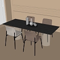 Modern Dining Table Chair Combination Dining Table Chair 3d model