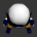 Cartoon Superhero Doll In Sitting Pose With White Head Blue Mask And Claw Like Fingers