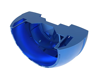 Durable Blue Plastic Semicircular Component With Internal Structural Design Details 3d model