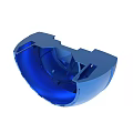 Durable Blue Plastic Semicircular Component With Internal Structural Design Details