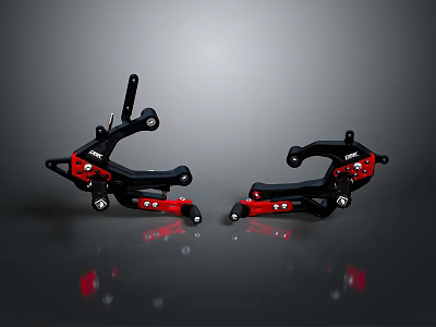 Motorcycle YSS Brake And Clutch Handlebar Levers In Black And Red Design 3d model