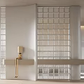 Modern partition glass brick partition 3d model