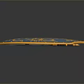 Blue and Gold Decorative Shield and Sword as Medieval Weapons with Ornate Patterns