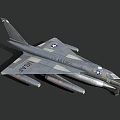 U.S. Air Force Gray Tactical Fighter Jet With Underwing Mounted Missiles 3d model