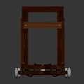 Sturdy Wooden Frame Mobile Cart With Wheels And Metal Connectors Design
