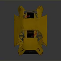 Yellow Computer Hardware Component Featuring Circular Fan And Number 7 Mechanical Design