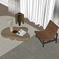 Irregular Shaped Wooden Coffee Table With Dried Flower Vase Magazine And Bowl