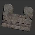 Ancient Stone Arch Ruin Structure With Carved Columns And Pedestal Base 3d model