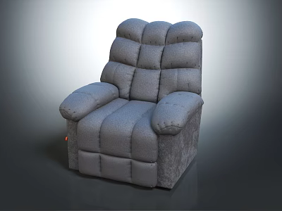 Gray Padded Armchair With Comfortable Backrest Armrests And Soft Velvet Fabric Design 3d model