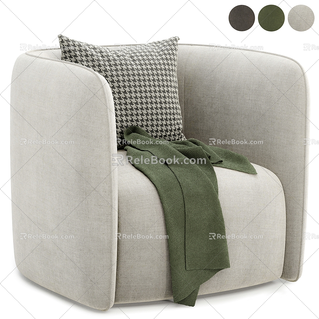 Fauteuil modern single sofa 3d model