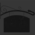 Black Commercial Signage Equipment With Curved Metal Bracket And Decorative Design