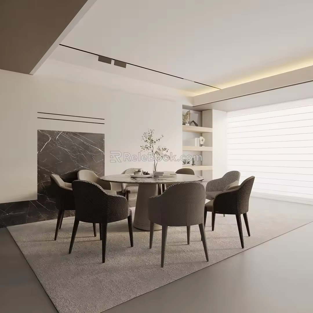 Modern dining table 3d model