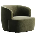 Brown Leather Leisure Chair with Modern Rounded Armrests and Comfortable Design