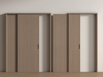 Modern sliding door sliding door solid wood sliding door balcony door study door kitchen door 3d model