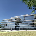 modern residential building arc multi-storey residence 3d model