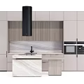 Simple Open Cabinet Dining Island Table 3d model